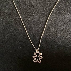 Sterling Silver Necklace with Teddy Bear Pendant